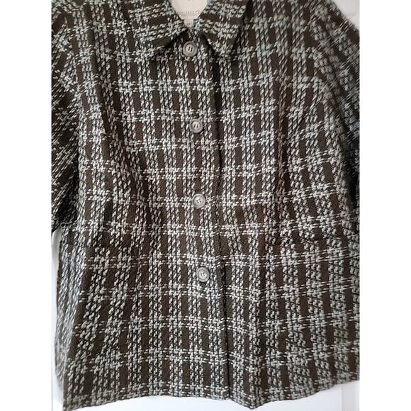 Monterey‎ Bay NWT Tweed Blazer Lady Jacket Brown/Blue Lined Size 12P - Picture 3 of 10